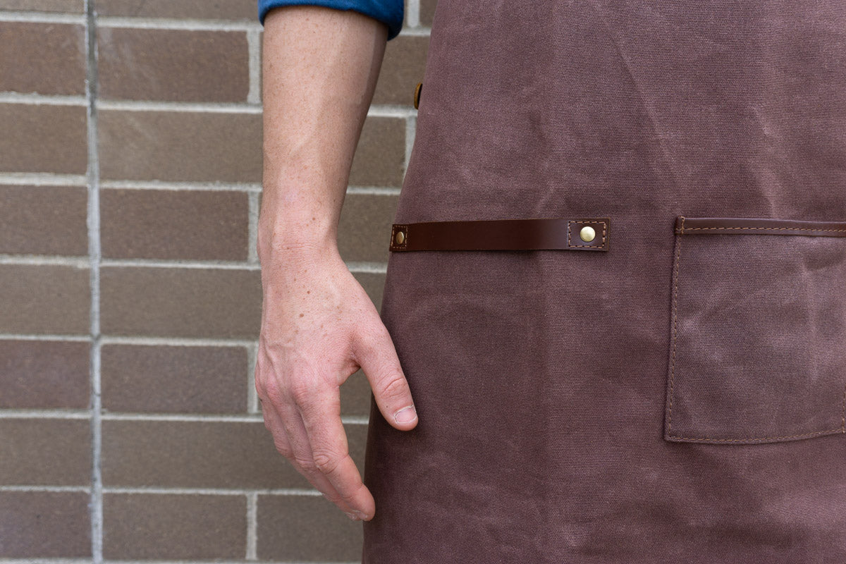 Barista Apron - Hickory Brown 14oz Waxed Canvas