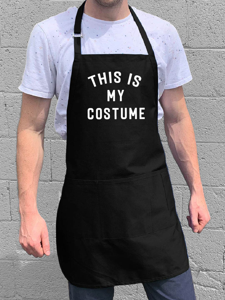 ApronMen - This is My Costume Apron - Halloween Joke Holiday Apron - 1 Size Fits All with Adjustable Neck and Long Waist Straps - 100% Cotton Apron with 4 Utility Pockets
