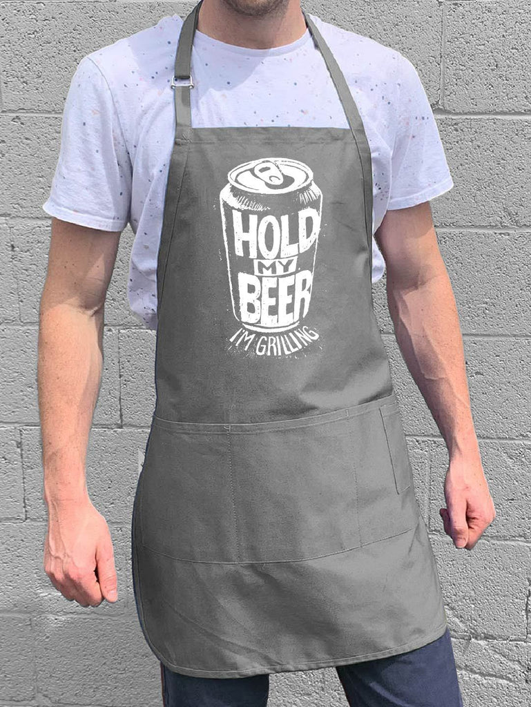 Hold My Beer Apron - Gray