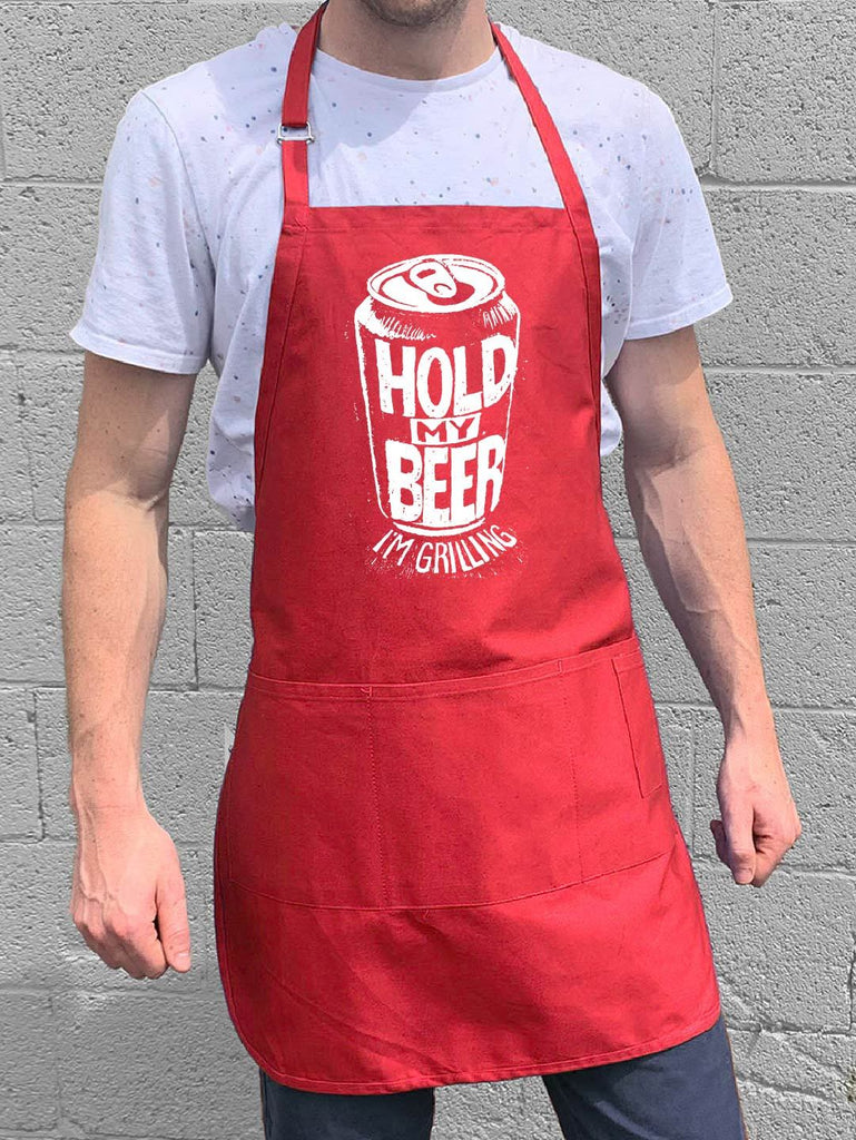 Hold My Beer Apron - Red