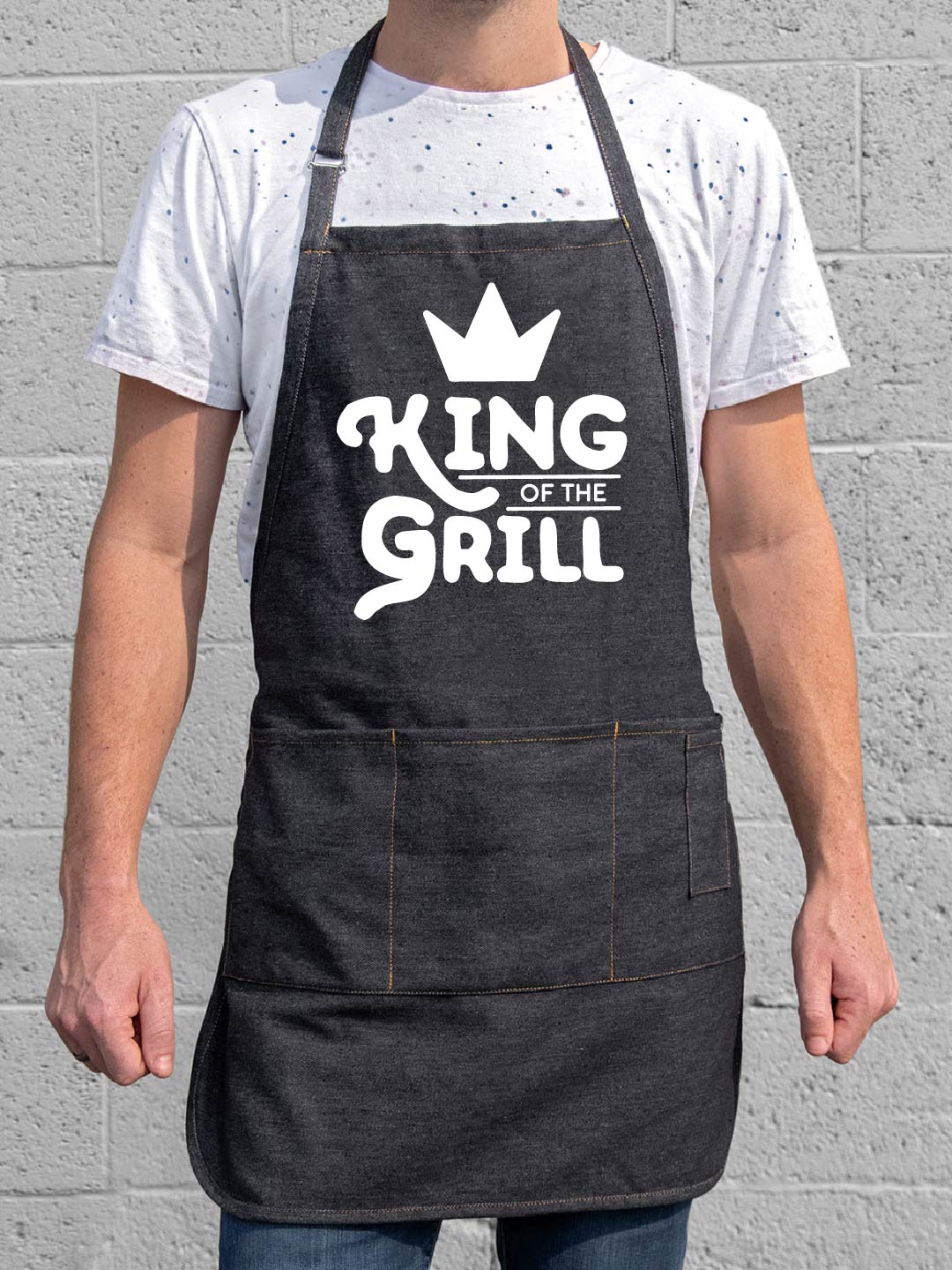 Funny BBQ Apron Novelty Aprons Cooking Gifts for Men 100% Cotton 2 Pockets  the Grillfather Gift for Fathers Day -  Sweden