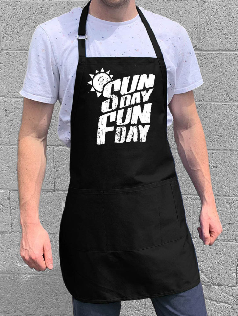 Sunday Fun Day Apron - Black