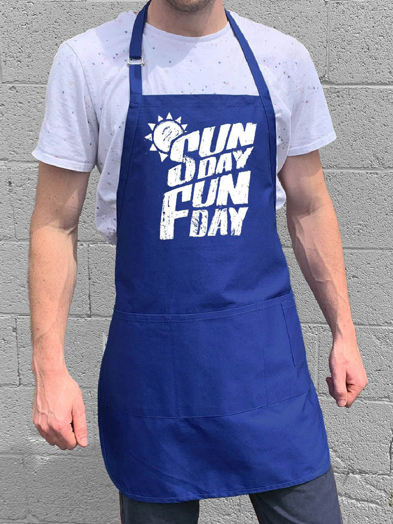 Sunday Fun Day Apron - Blue