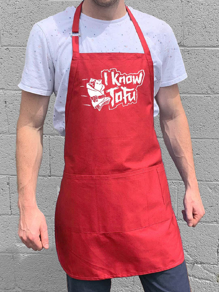 I Know Tofu Apron - Red